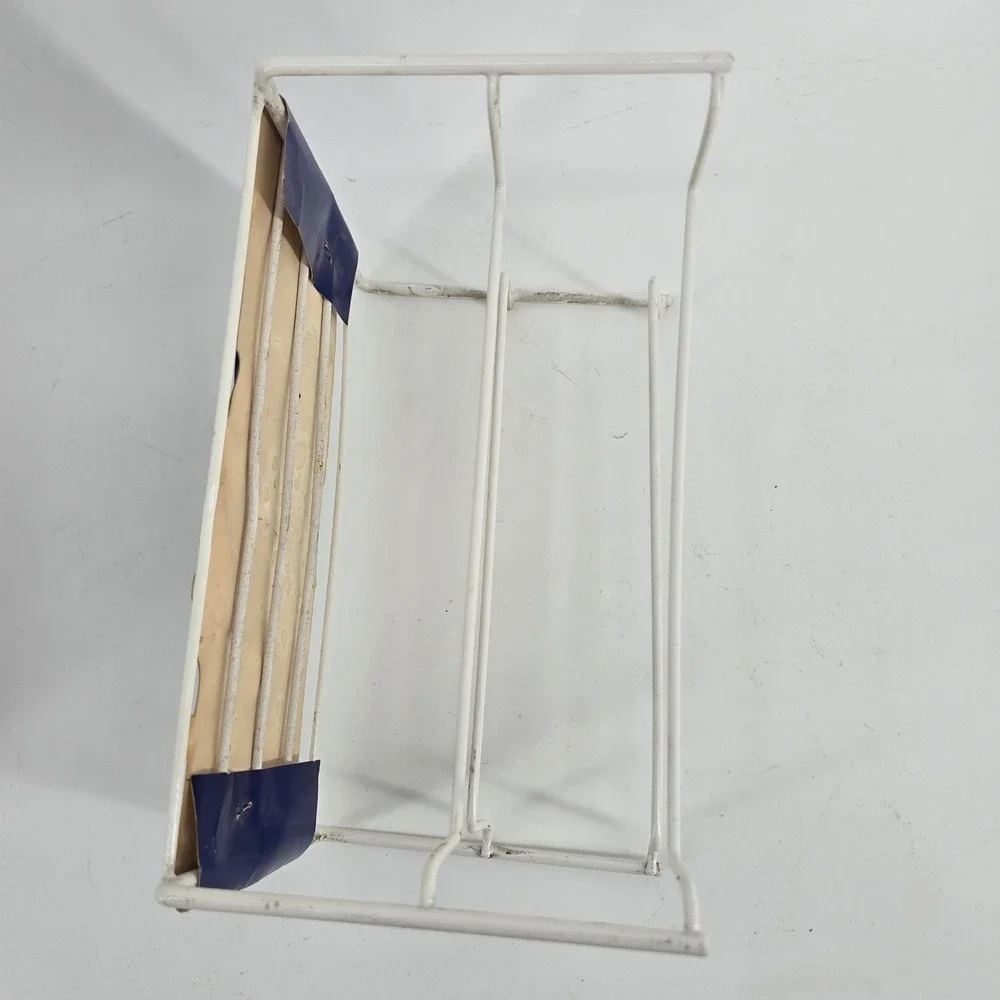 Grayline Vintage Ice Cube 3 Tray Stacker Freezer Organizer White Vinyl Coated